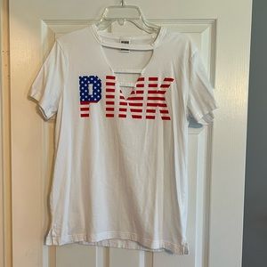 Oversized PINK American Flag Short Sleeve